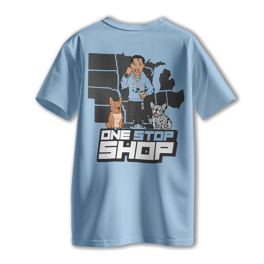 Light Blue One Stop Shop Tee